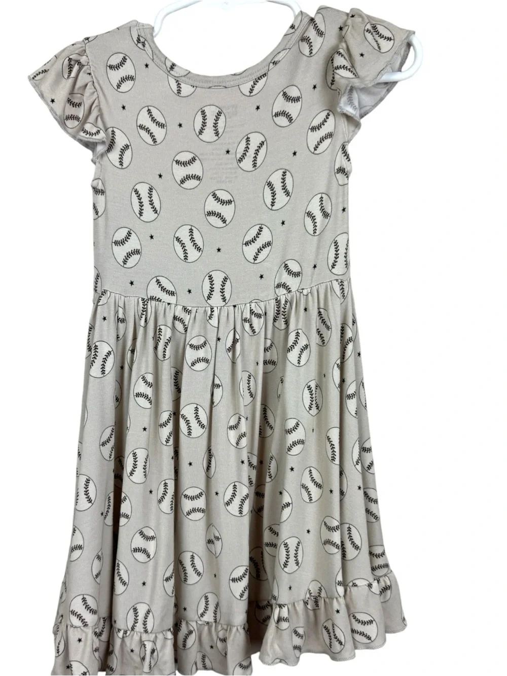 Dream Big Little Co Bamboo baseball print dress 2T